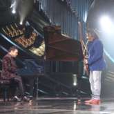 A.R Rahman plays piano during Shanmukhapriya's performance on Indian Idol Season 12