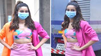 Ananya Panday is all about dopamine dressing in multicolour jacket with mini skirt and crop top
