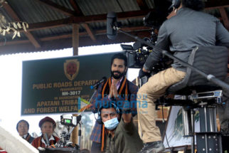 On the sets of the movie Bhediya