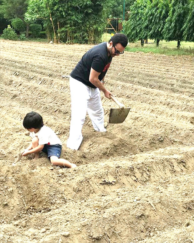 Earth Day 2021: Kareena Kapoor Khan shares pictures of her 'favourite boys' Saif Ali Khan and Taimur Ali Khan planting trees 