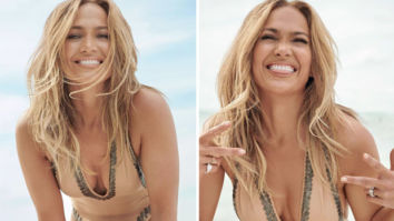 Jennifer Lopez sets the temperature soaring in beige plunging neckline swimsuit on the cover of InStyle magazine