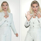 Katy Perry dons ice blue pantsuit with her retro style hairdo for American Idol
