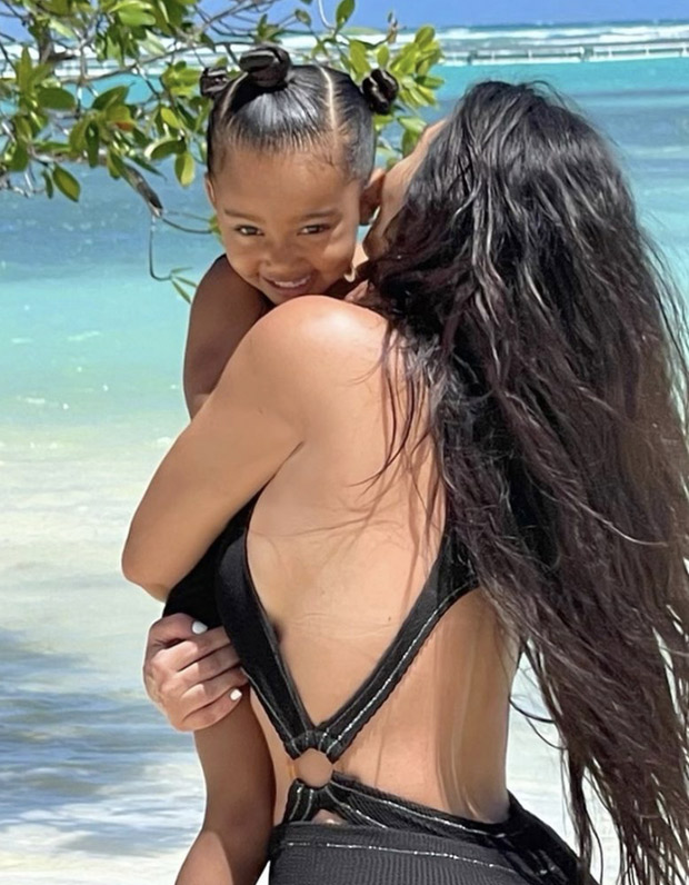 Kim Kardashian dons bold monokini with cycling shorts, twins with daughter Chicago