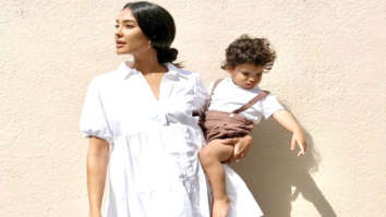 Lisa Haydon strikes pose with her son Leo, aces maternity fashion in mini white dress