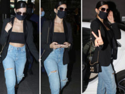 Nora Fatehi keeps it chic in black crop top, a blazer and skinny jeans