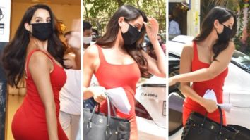 Nora Fatehi pairs red bodycon dress with Louis Vuitton bag worth Rs. 2.32 lakhs