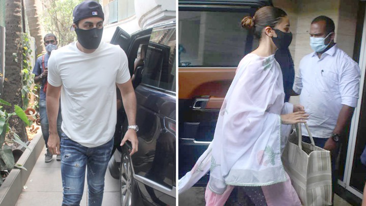 Ranbir Kapoor and Alia Bhatt spotted at Neetu Kapoor’s house in Bandra