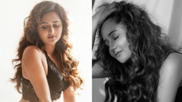 Rashami Desai poses sensually in black lacy bralette and shorts
