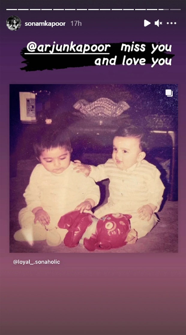 Sonam Kapoor misses her brother Arjun Kapoor, shares picture from their childhood Sonam Kapoor misses her brother Arjun Kapoor, shares picture from their childhood