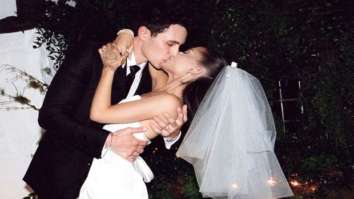 Ariana Grande stuns as a beautiful bride in Audrey Hepburn inspired Vera Wang backless gown during intimate wedding with Dalton Gomez
