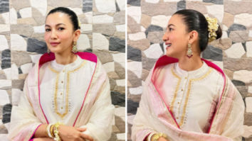 Gauahar Khan finally feels like a new bride in ethereal white and pink outfit