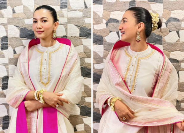 Gauahar Khan finally feels like a new bride in ethereal white and pink outfit