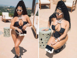 Nicki Minaj sets the temperature soaring in skimpy black monokini