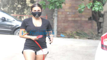 Photos: Malaika Arora spotted with her pet on a morning walk