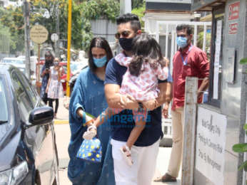 Photos: Neha Dhupia and Angad Bedi snapped at Surya Hospital in Santacruz