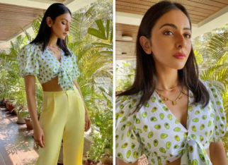 Rakul Preet Singh does colour blocking right in crop top paired with yellow pants for Sardar Ka Grandson promotions
