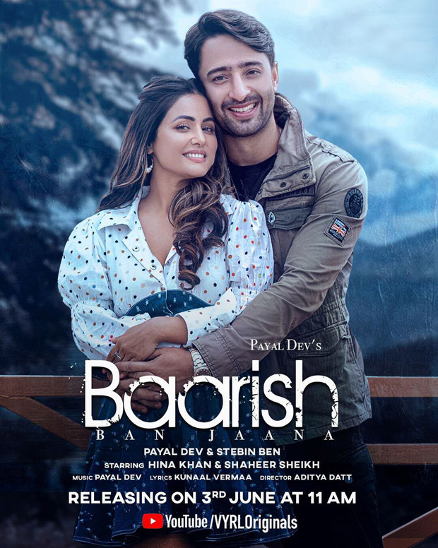 Shaheer Sheikh unveils the poster of his new music video 'Baarish Ban Jaana' starring Hina Khan