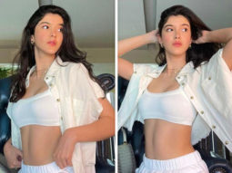 Shanaya Kapoor dons teensy crop top with white sweatpants and shirt; dad Sanjay Kapoor asks ‘can you give me those abs’