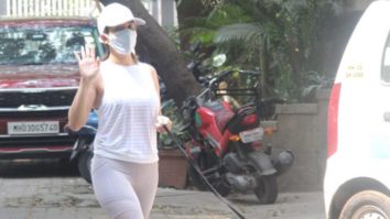 Sophie Choudry spotted with her pet dog in Bandra