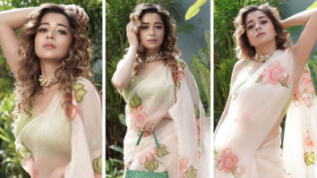 Tina Datta makes us ditch summer outfits for floral organza saree