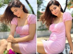 Aamna Sharif opts for cottagecore fashion with her checkered print ruched mini dress