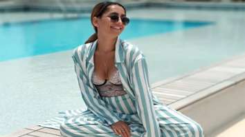 Anusha Dandekar adds oomph to her look, pairs a striped pantsuit with lacy bustier