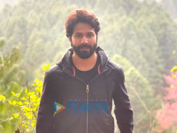 On the sets of the movie Bhediya