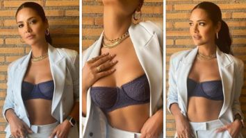 Esha Gupta pairs a pantsuit with a lacy bralette and it’s a sexy combination ever