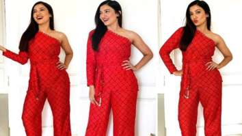 Gauahar Khan looks ravishing in one-shoulder red top and pants worth Rs. 17,590