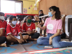 Jacqueline Fernandez interacts and plays with children at the OSCAR Foundation