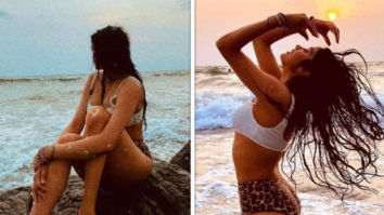 Janhvi Kapoor gives major beach goals in white top and animal print bikini bottom in picturesque sunset photos