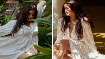 Janhvi Kapoor is a vision in white thigh-high slit dress
