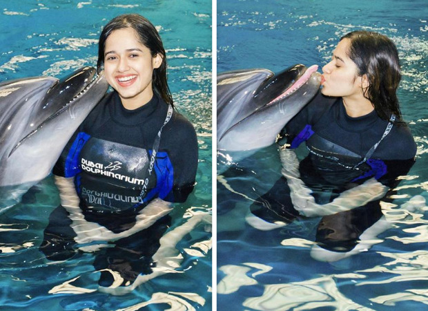 Jannat Zubair strikes a pose with a dolphin and the pictures are too cute