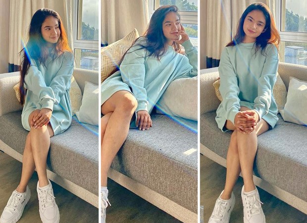 Khatron Ke Khiladi 11: Anushka Sen looks beautiful in an oversized pastel blue sweatshirt and sneakers