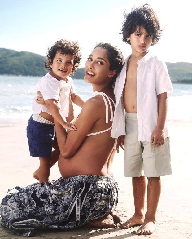 Lisa Haydon dons bikini top while flaunting her baby bump on Harper's Bazaar India cover; features with her sons Zack and Leo