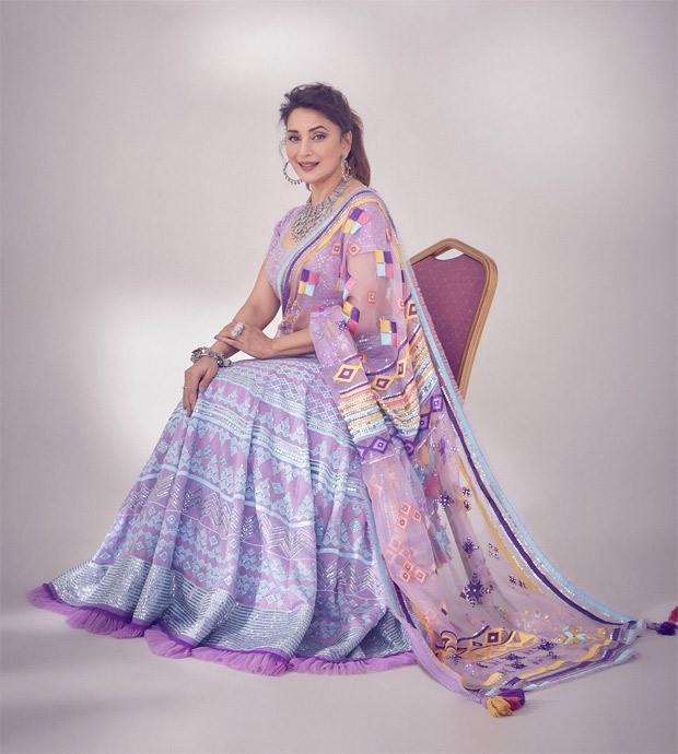 Madhuri Dixit exudes elegance in purple hues lehenga worth Rs. 1.2 lakh for Dance Deewane 3 Madhuri Dixit exudes elegance in purple hues lehenga worth Rs. 1.2 lakh for Dance Deewane 3