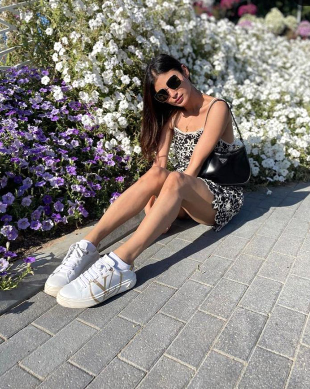 Mouni Roy steps out in floral embroidered slip dress and sneakers