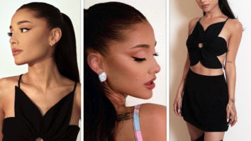 Newly married Ariana Grande stuns in black halter neck top and mini skirt
