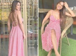 Nia Sharma opts for summer’s breakout checkered print trend; dons plunging neckline and thigh-high slit maxi dress