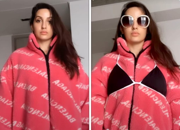 Nora Fatehi tries transition trend from oversized clothing to bikini; leaves Varun Dhawan in splits over her video
