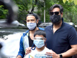 Photos: Ajay Devgn and Yug Devgn snapped attending a tree plantation drive in Juhu