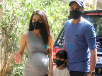 Photos: Geeta Basra and Harbhajan Singh spotted at a clinic in Khar