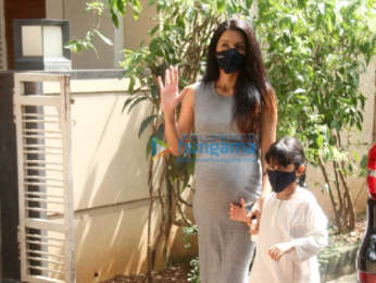Photos: Geeta Basra and Harbhajan Singh spotted at a clinic in Khar