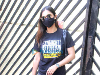 Photos: Krystle D'Souza and Nikita Dutta spotted outside Mehboob studio in Bandra for vaccination