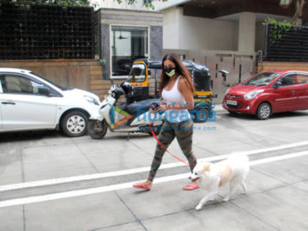 Photos: Malaika Arora spotted with her pet on a morning walk