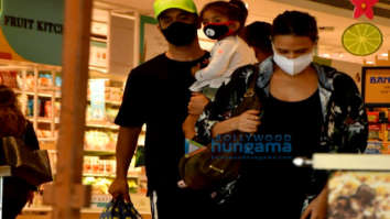 Photos: Neha Dhupia and Angad Bedi spotted at Foodhall with their daughter