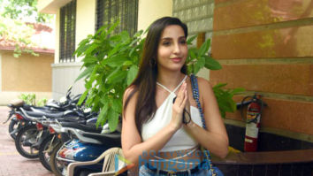 Photos: Nora Fatehi snapped at a dubbing studio in Andheri