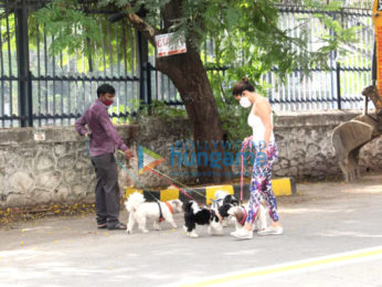 Photos: Sophie Choudry and Neha Sharma spotted with their pets in Bandra