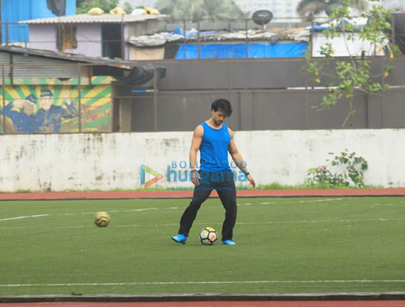 photos tiger shroff disha patani and others snapped playing football in bandra 1