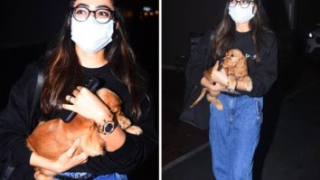 Rashmika Mandanna arrives in Mumbai with her cute pet to resume the shoot of Goodbye Rashmika Mandanna arrives in Mumbai with her cute pet to resume the shoot of Goodbye